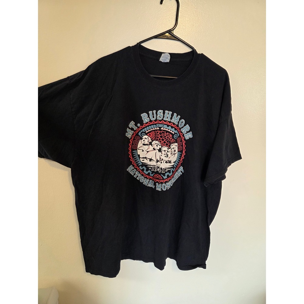 Mt. Rushmore National Monument Graphic T-Shirt Mens 3XL Black Cotton Short Sleev
